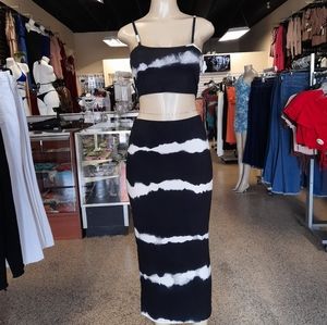 Black Tie-Dye 2-Piece Set